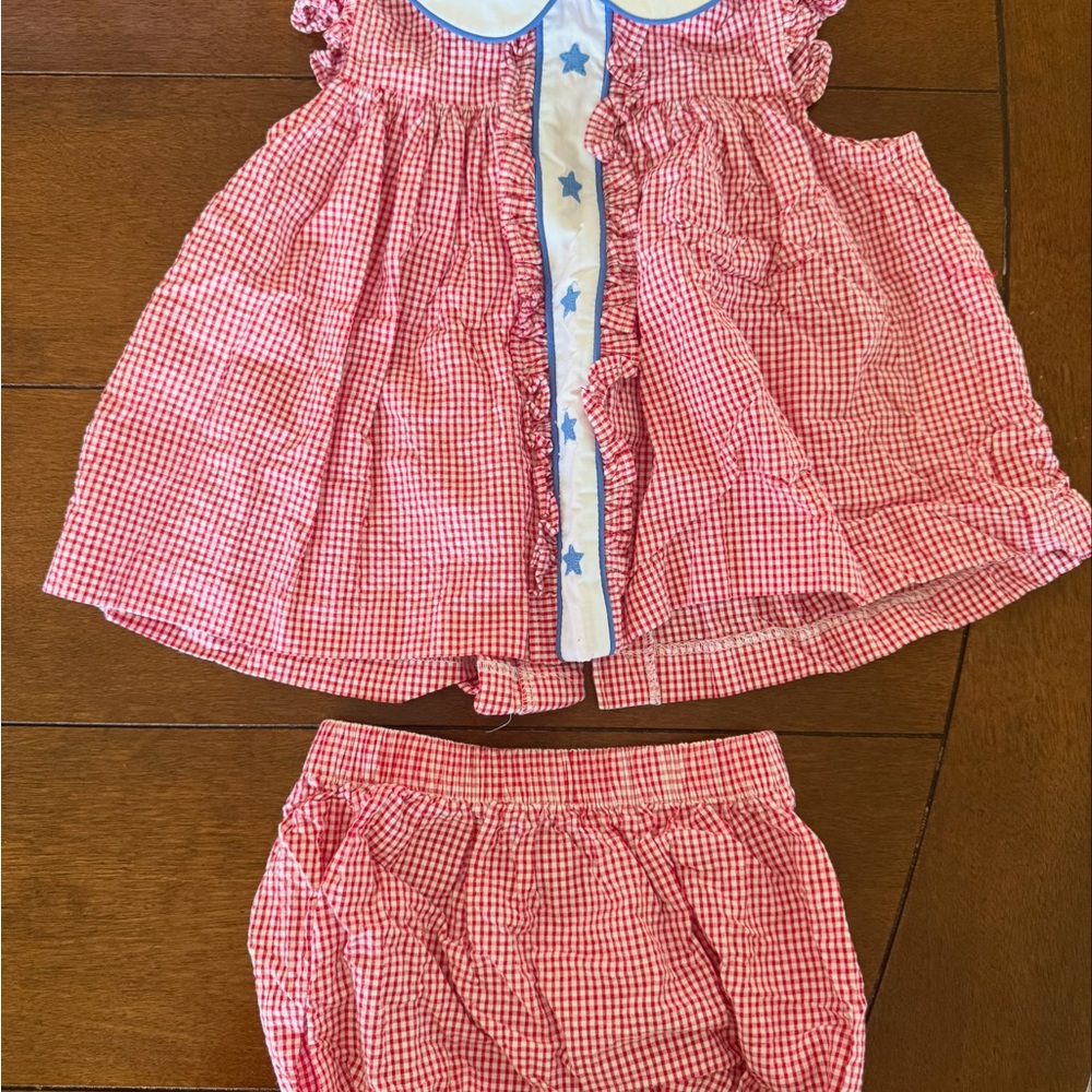 Little English Red Gingham Kids Matching Set